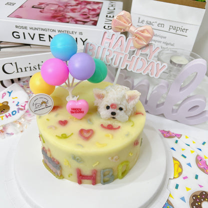 3D Yorkshire Terrier Balloon HBD Cake - Pets Delight Bakery Pte Ltd