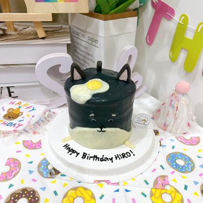 2D Black/Brown Doggy Pet Tall Cake