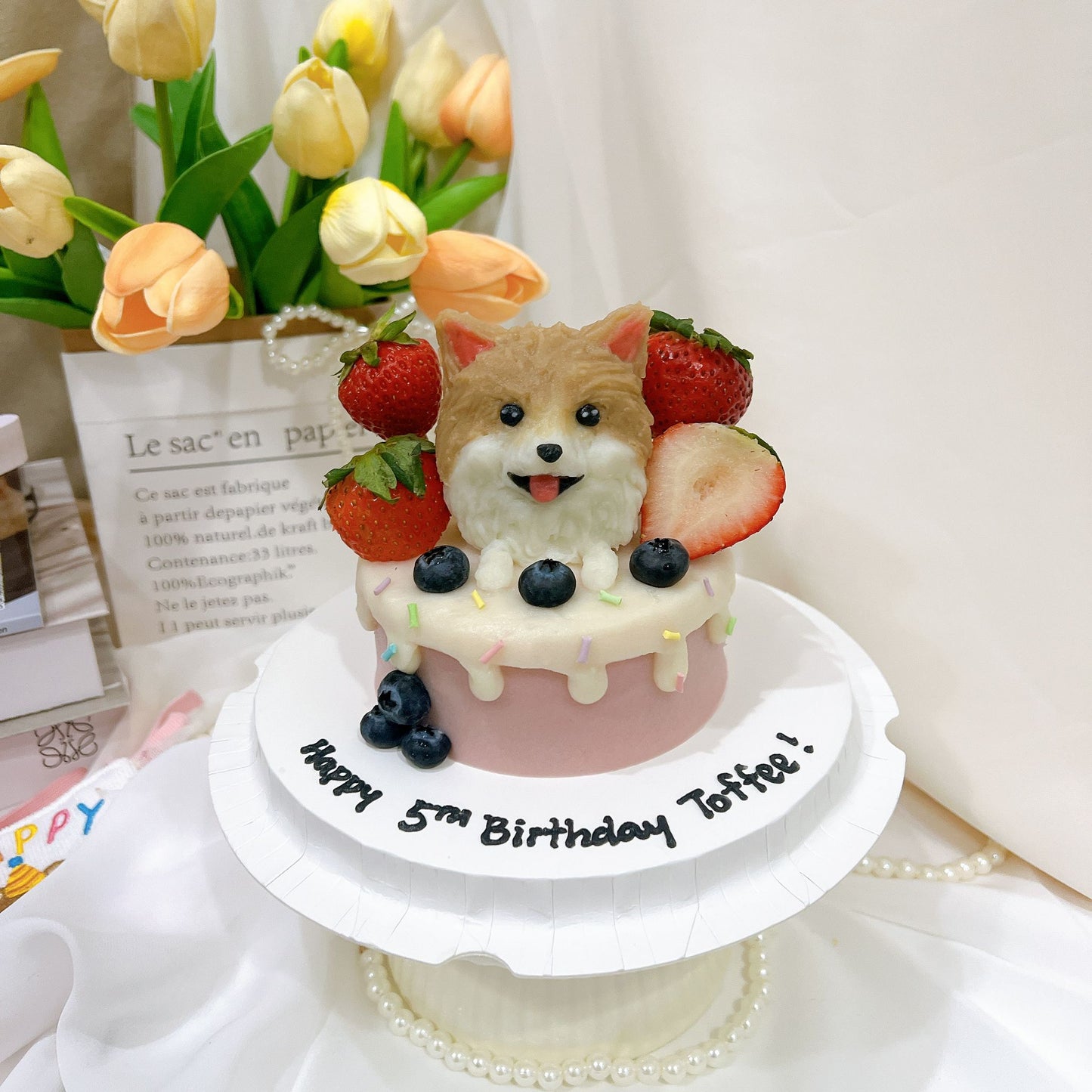 3D Customized Dog/Cat Berries Cake