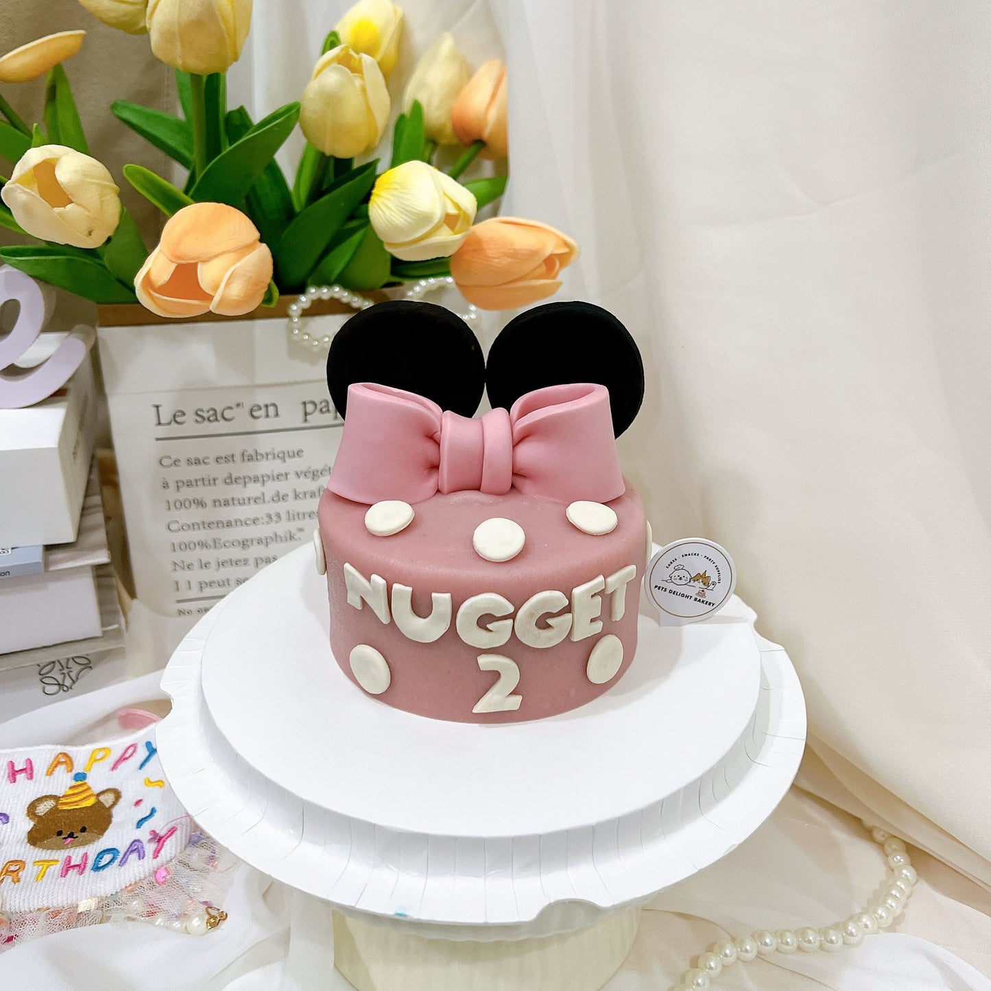 Minnie Mouse themed Dog & Cat Cake