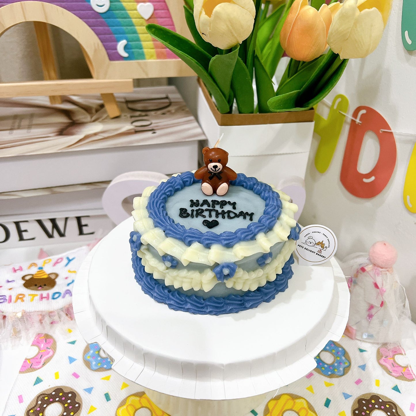 Pets Korean Vintage Style Bear Cake