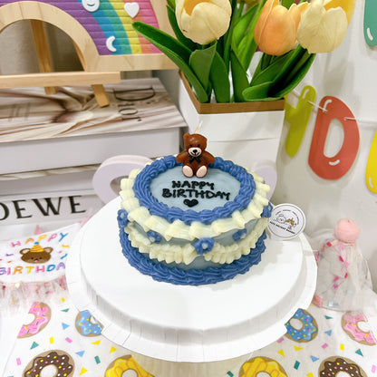 Pets Korean Vintage Style Bear Cake