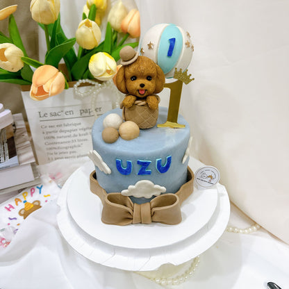 3D Customized Dog/Cat Hot Air Balloon Tall Cake