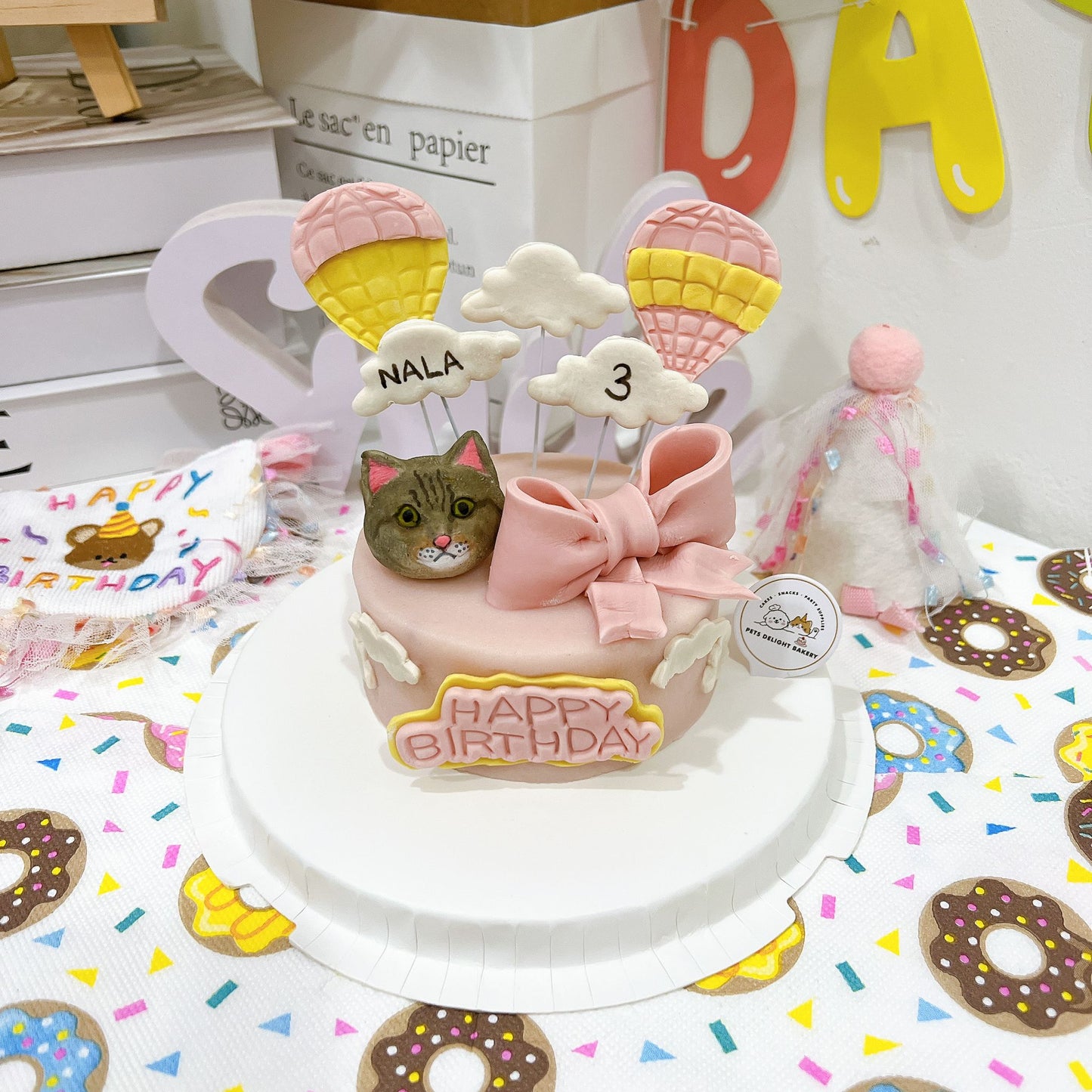 3D Customized Hot Air Balloon Dog/Cat Cake