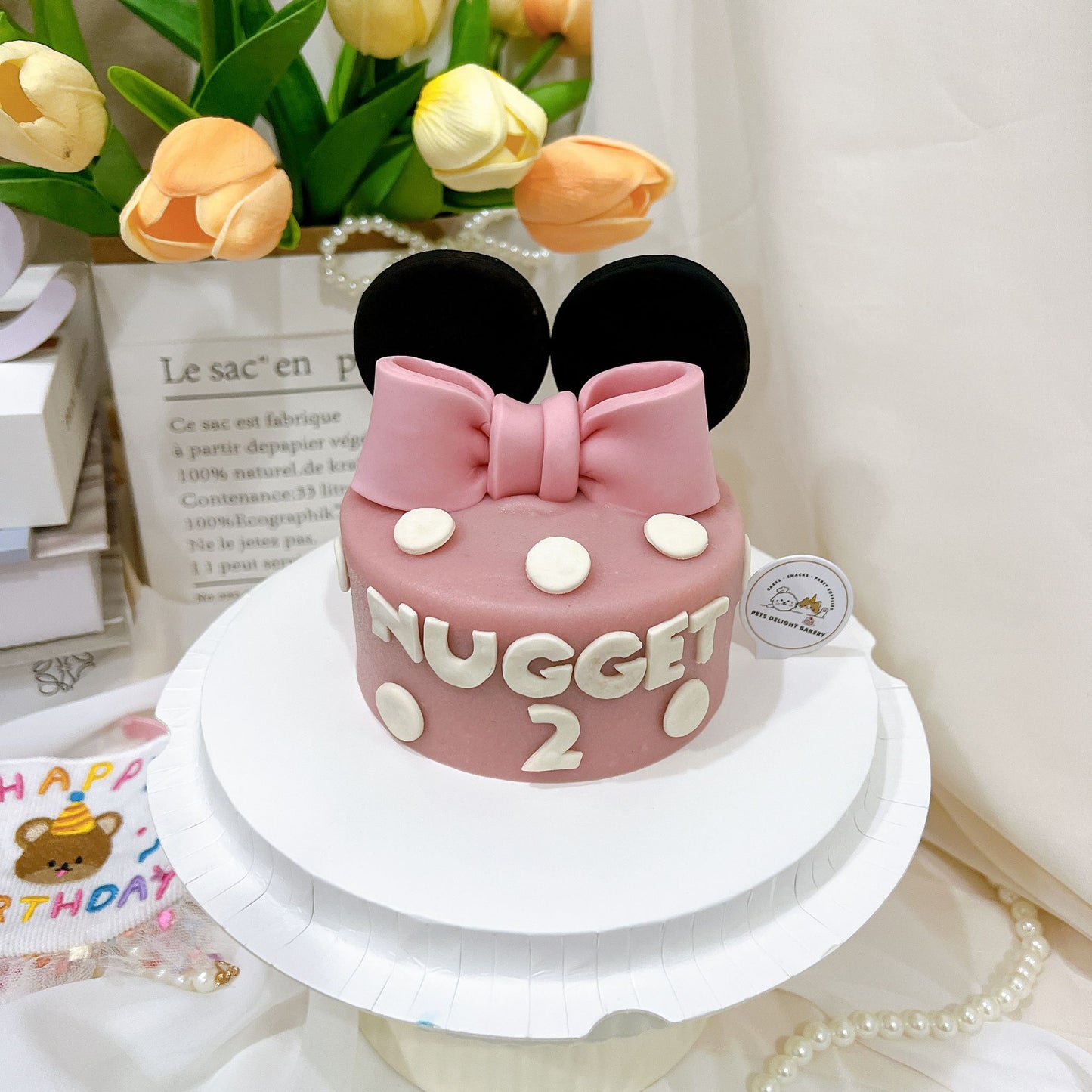 Minnie Mouse themed Dog & Cat Cake