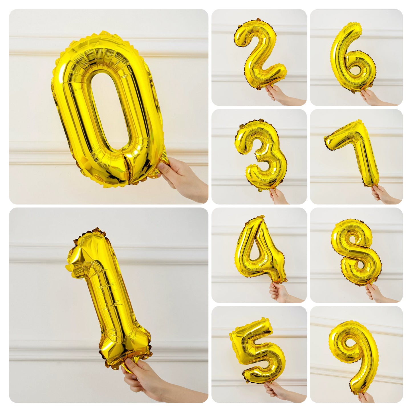 Gold Number Balloon 16"