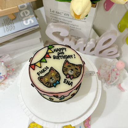 2D Tall Customized Dog/Cat Comic Cake