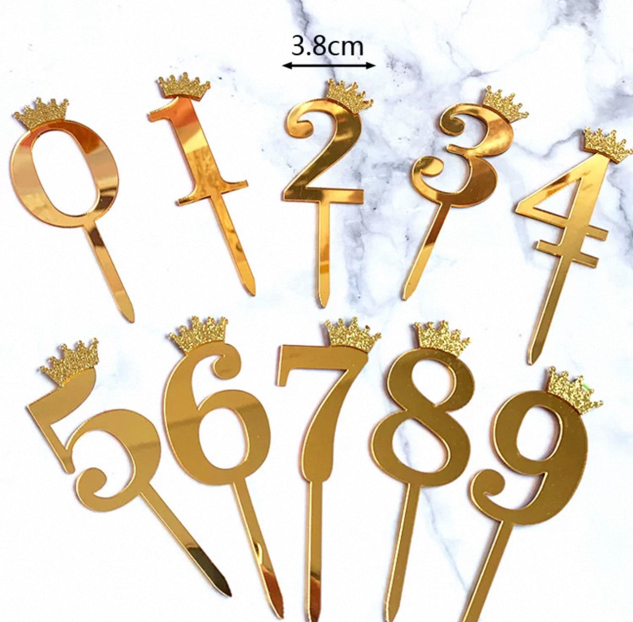 Acrylic Gold Number Cake Topper