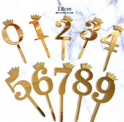 Acrylic Gold Number Cake Topper
