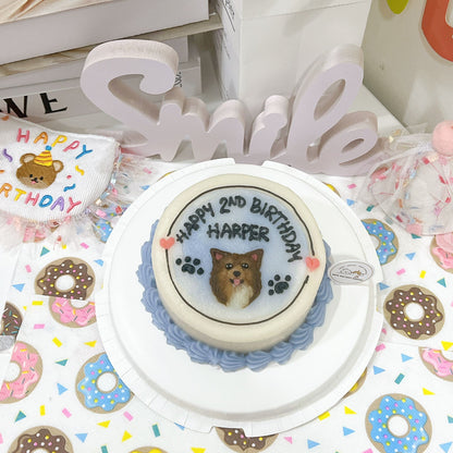 2D Custom Dog/Cat Little Red Heart Cake