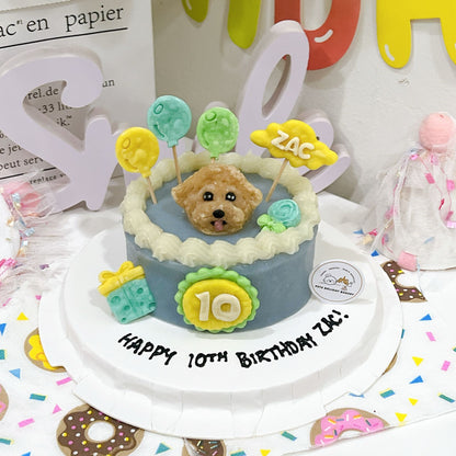3D Customized Dog/Cat with Balloons & Cloud Cake