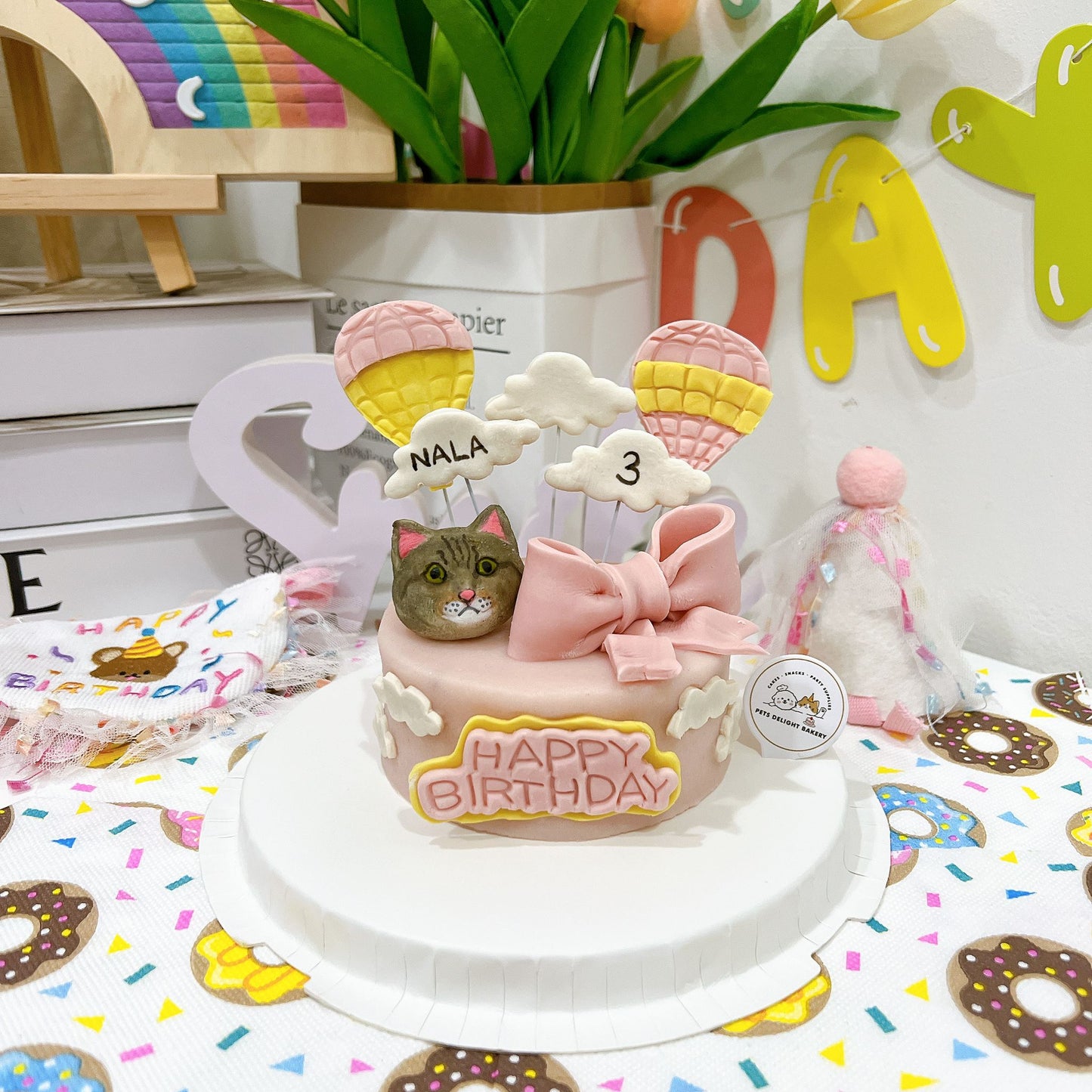 3D Customized Hot Air Balloon Dog/Cat Cake