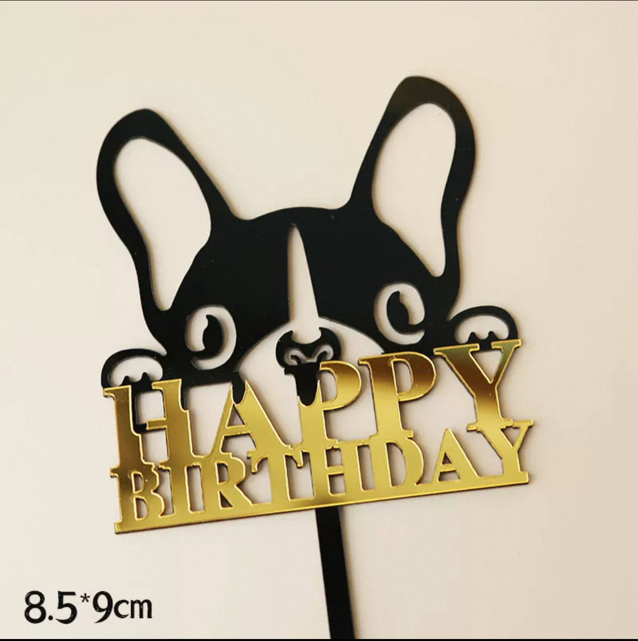 "Bulldog HBD" Cake Topper