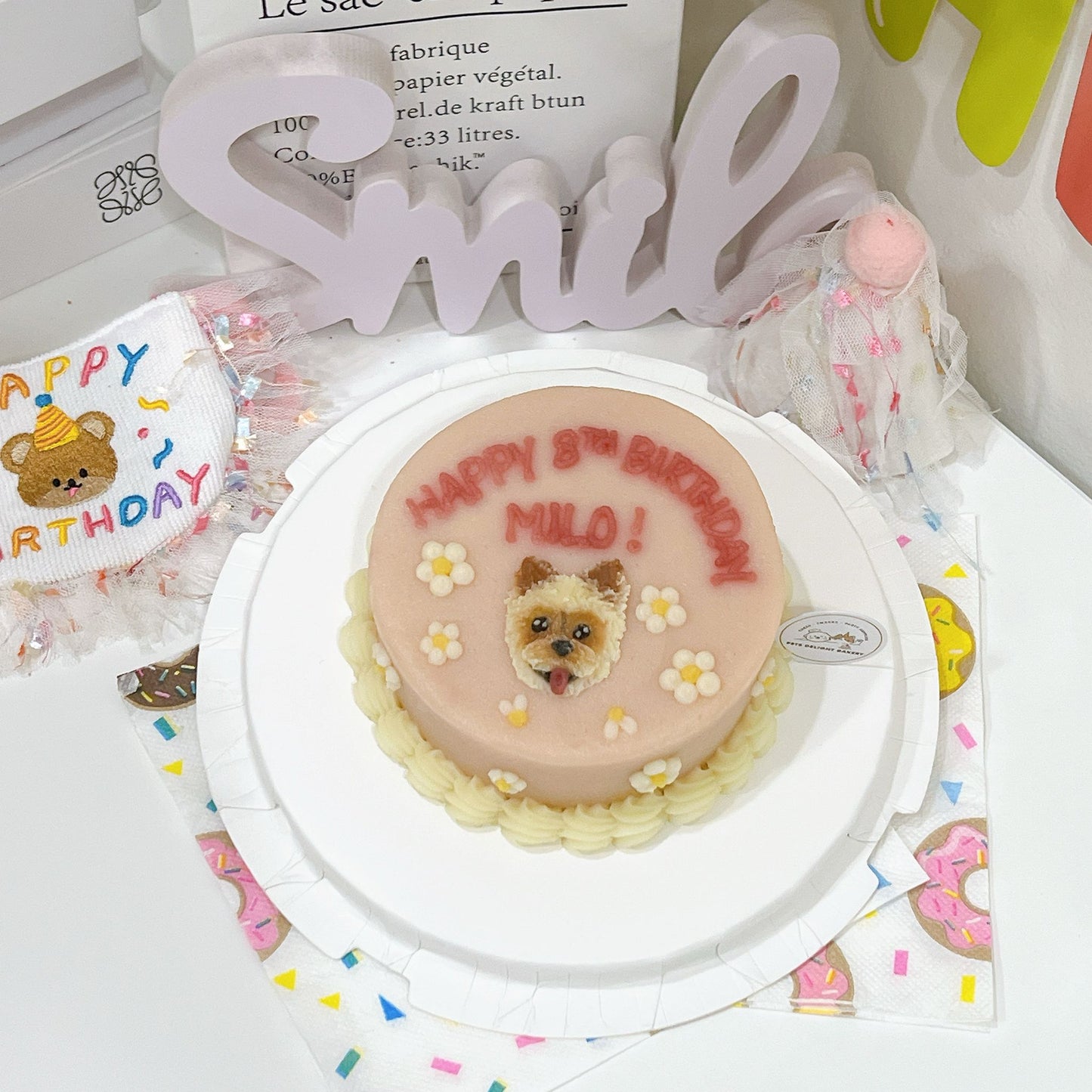 2D Custom Dog/Cat Daisy Cake (Same-day)