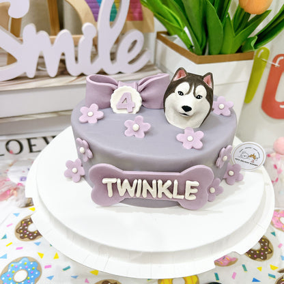 3D Customized Dog/Cat Ribbon Flowers Cake