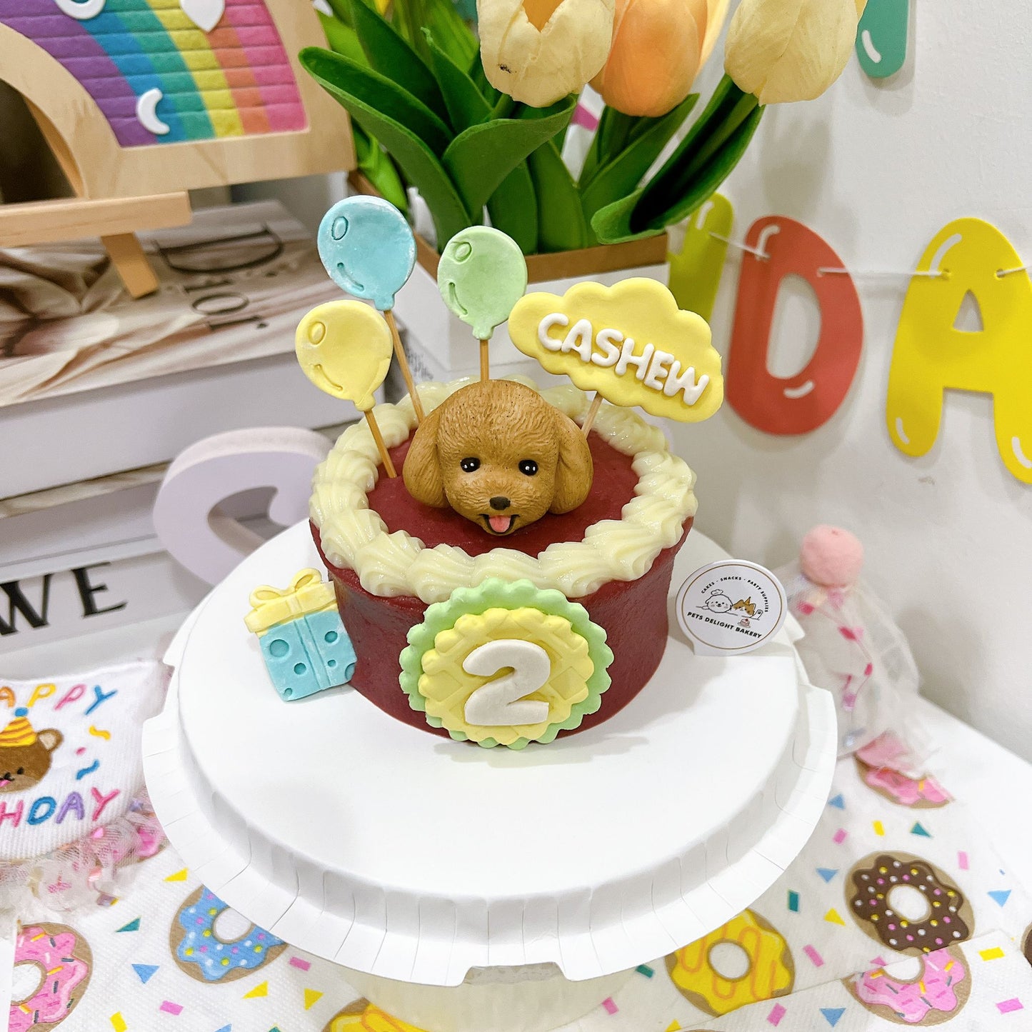 3D Customized Dog/Cat with Balloons & Cloud Cake