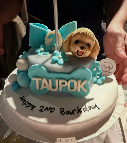 3D Customized Dog/Cat Ribbon Flowers Cake