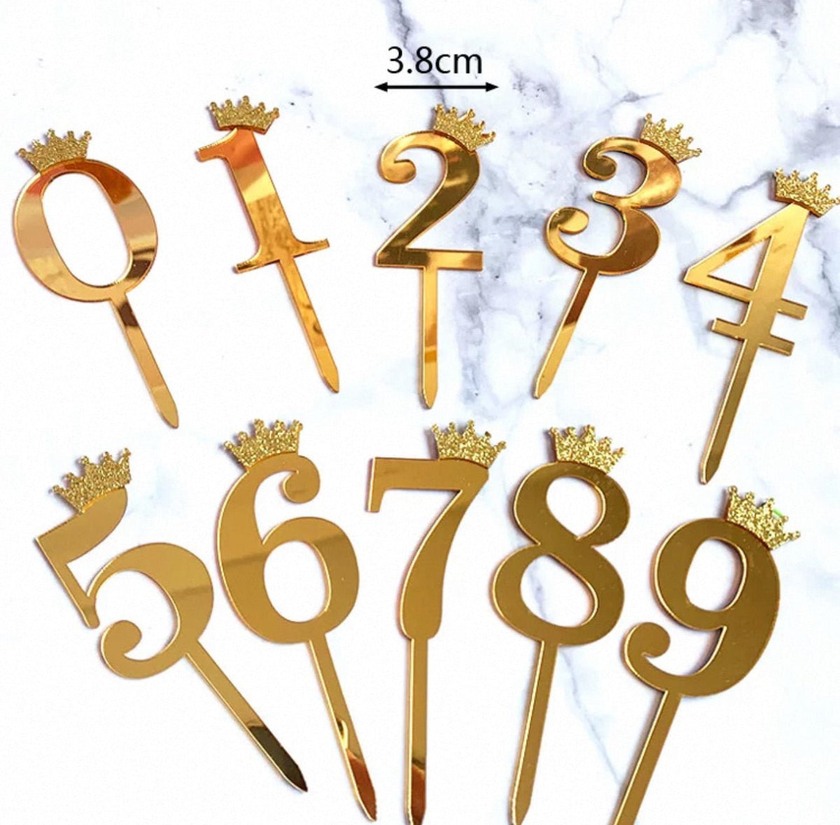 Acrylic Gold Number Cake Topper - Pets Delight Bakery Pte Ltd
