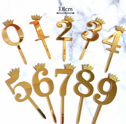 Acrylic Gold Number Cake Topper - Pets Delight Bakery Pte Ltd