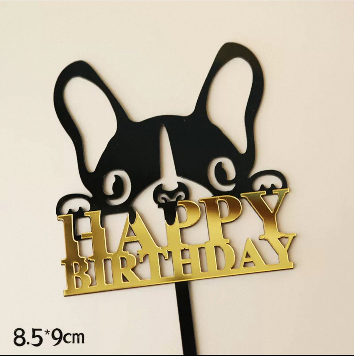 "Bulldog HBD" Cake Topper - Pets Delight Bakery Pte Ltd