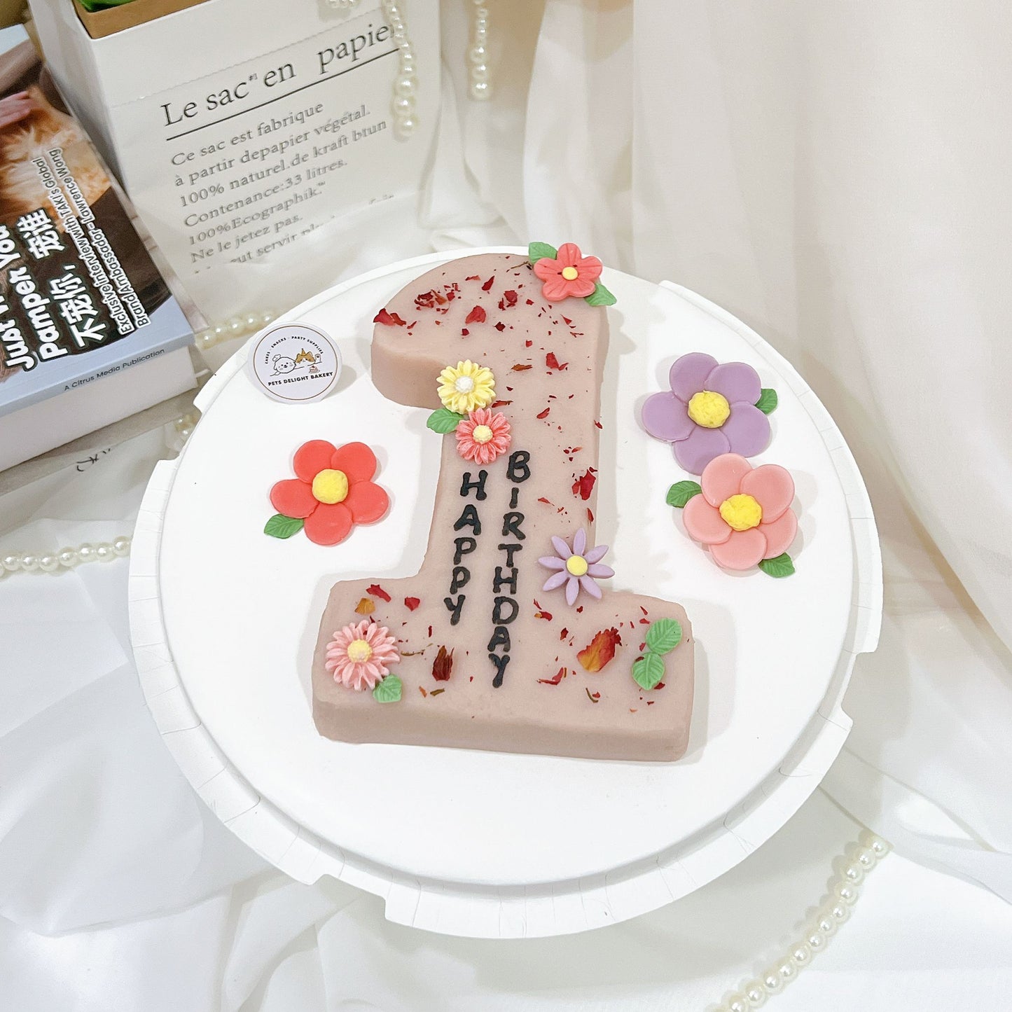 Cat Dog Barkday/Gotcha Day Number Cake - Pets Delight Bakery Pte Ltd