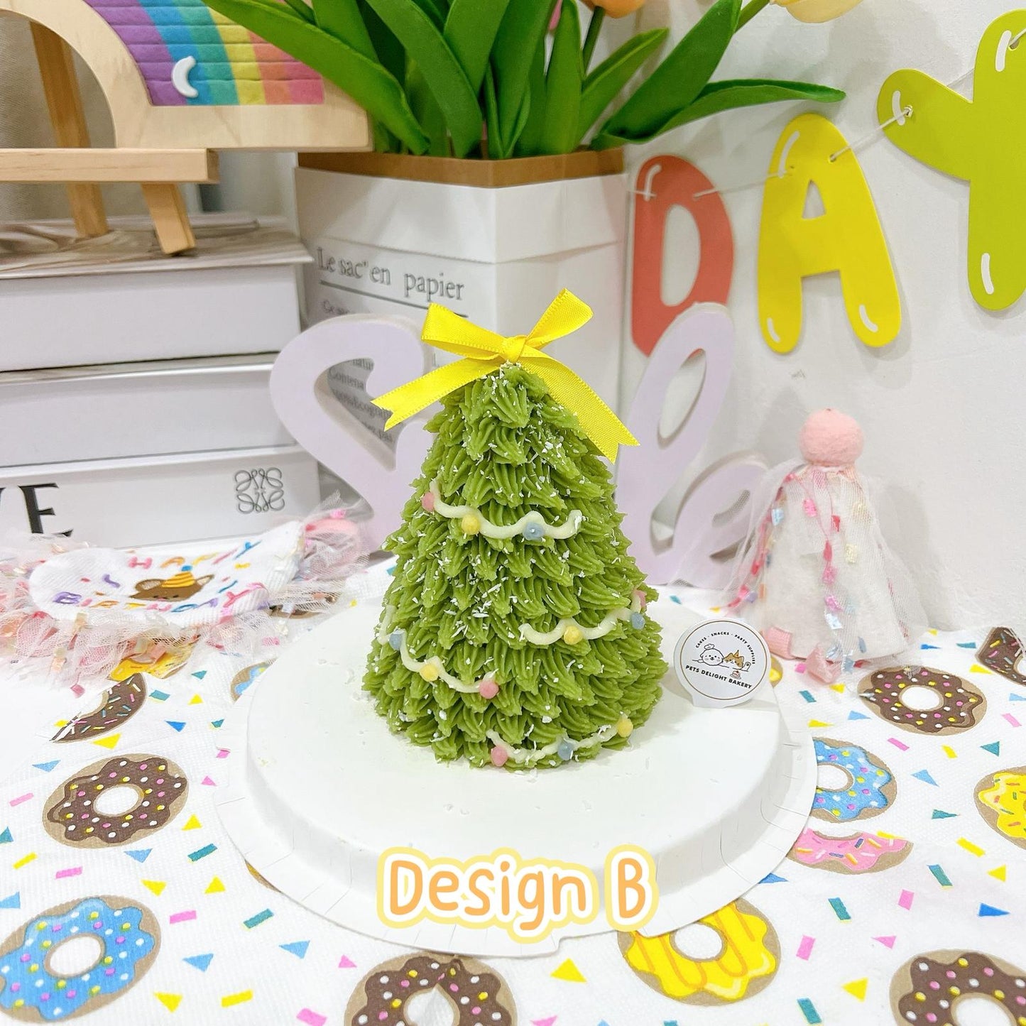 Christmas Tree Designed Pets Cake (For Dogs & Cats) - Pets Delight Bakery Pte Ltd
