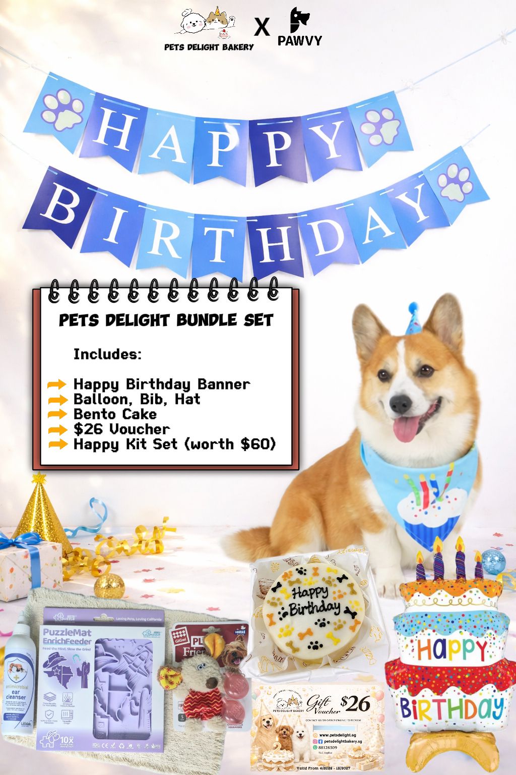 Pets Welcome Home/HBD/ Gotcha Day Bundle Set - Pets Delight Bakery Pte Ltd