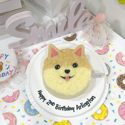 Pomeranian Pets/Puppy Face Cake - Pets Delight Bakery Pte Ltd