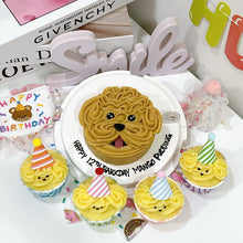 Puppy Face Cake + Party Hat Cupcakes Bundle Set - Pets Delight Bakery Pte Ltd
