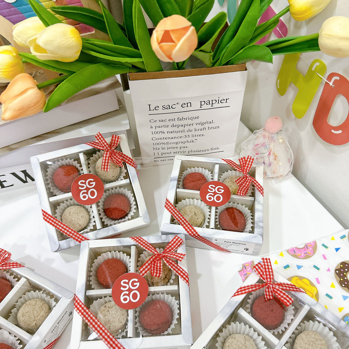 SG 60 Special Pet Macaron (For Dog n Cat) - Pets Delight Bakery Pte Ltd