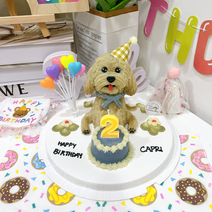 White Bichon/Poodle Full Body Cake (Customizable) - Pets Delight Bakery Pte Ltd