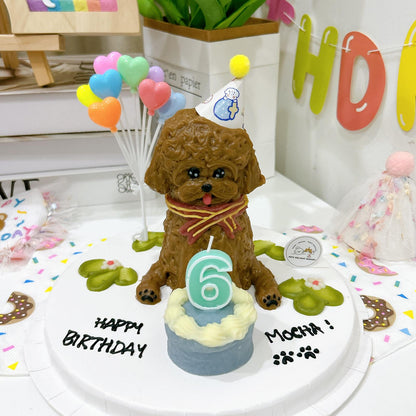 White Bichon/Poodle Full Body Cake (Customizable) - Pets Delight Bakery Pte Ltd