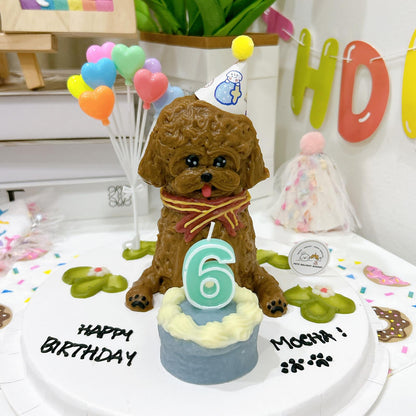 White Bichon/Poodle Full Body Cake (Customizable) - Pets Delight Bakery Pte Ltd