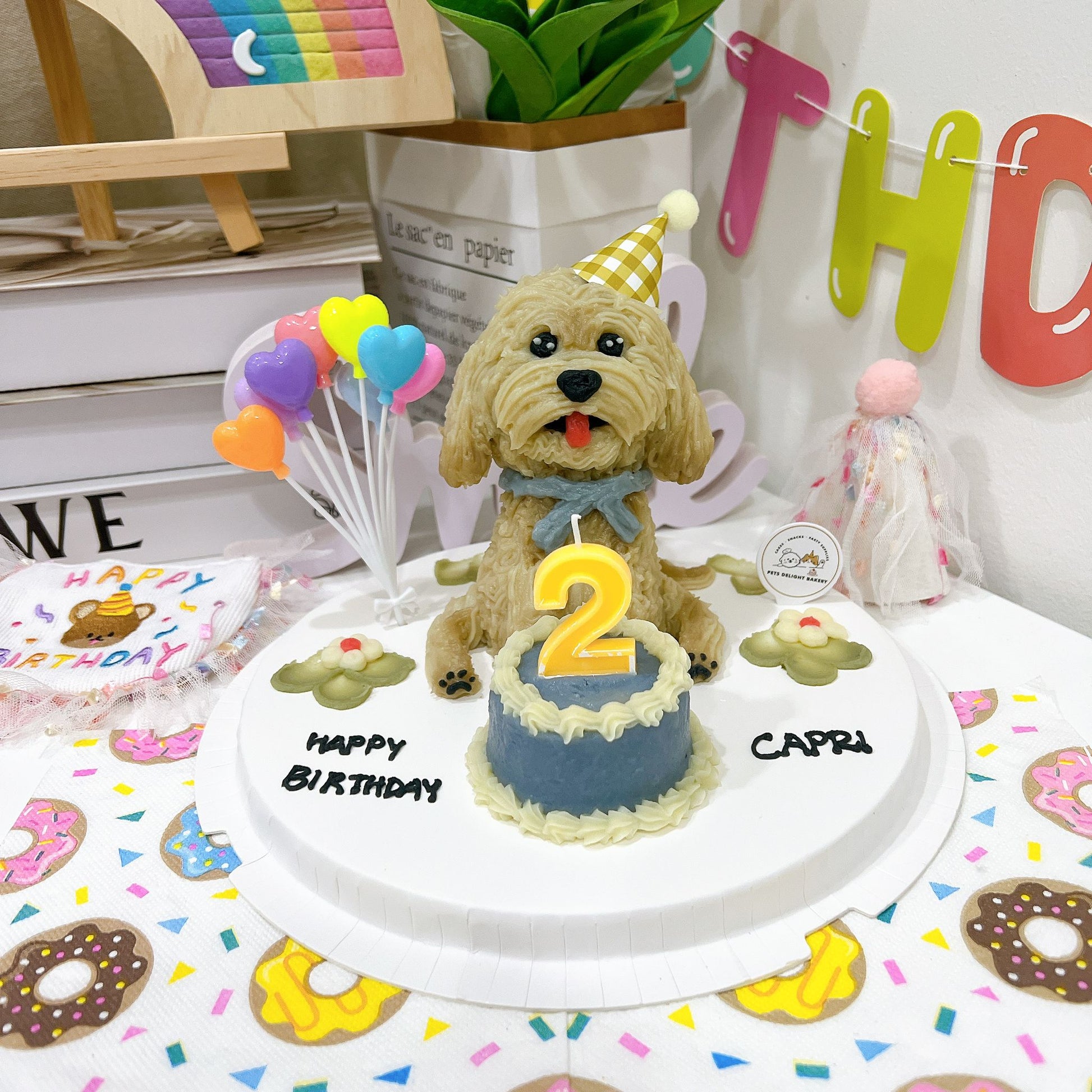 White Bichon/Poodle Full Body Cake (Customizable) - Pets Delight Bakery Pte Ltd